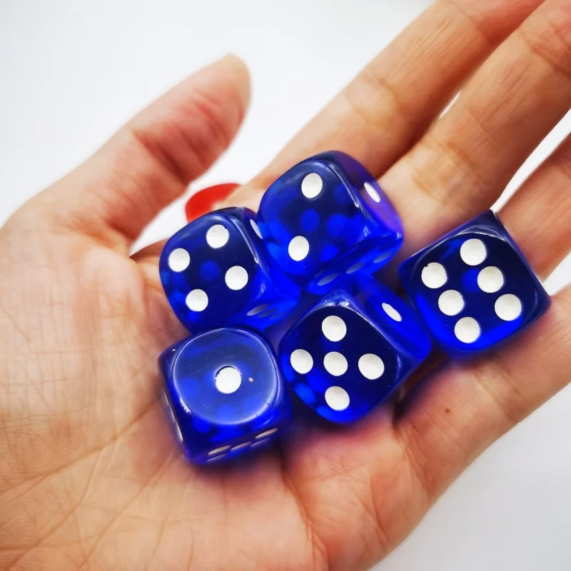 Game Dice Dice Set Acrylic Dice 5Pcs/set 19mm Game Dices 6 Faces Round Corner Acrylic Cube Dice Family Game Dice Spanish For Fun Pub Toy