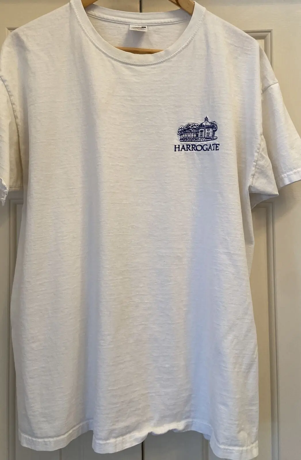 T-Shirt Uomo Harrate England Bianco Navy Taglia Xl 100% Cotone Manica Corta Euc