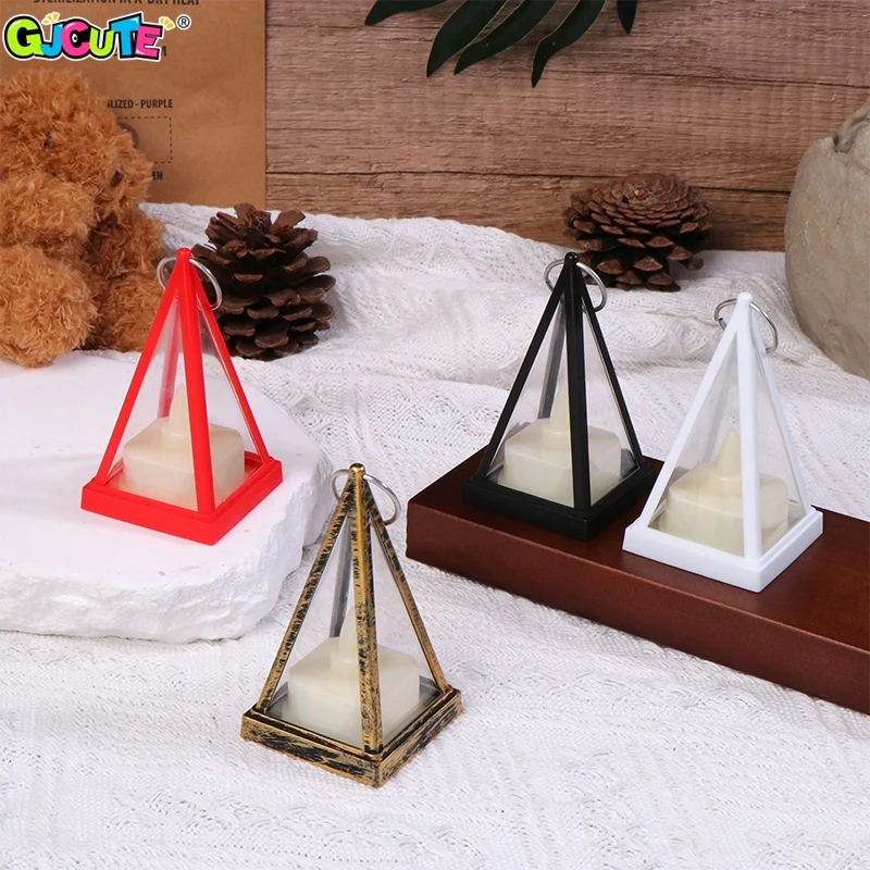 Dollhouse Candle Lamp Led Wind Light European Simulation Triangle Cande Light Miniature Desktop Night Lamp Model Decoration Toy 3