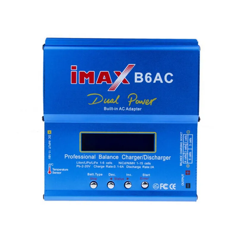 Digital Imax B6Ac 80 W Lipo Nimh Balance Charger/Scaricatore Liion/Lipo/Life 1 S-6 S Celle Carregador E Balanceador Eu Au Spina Usa