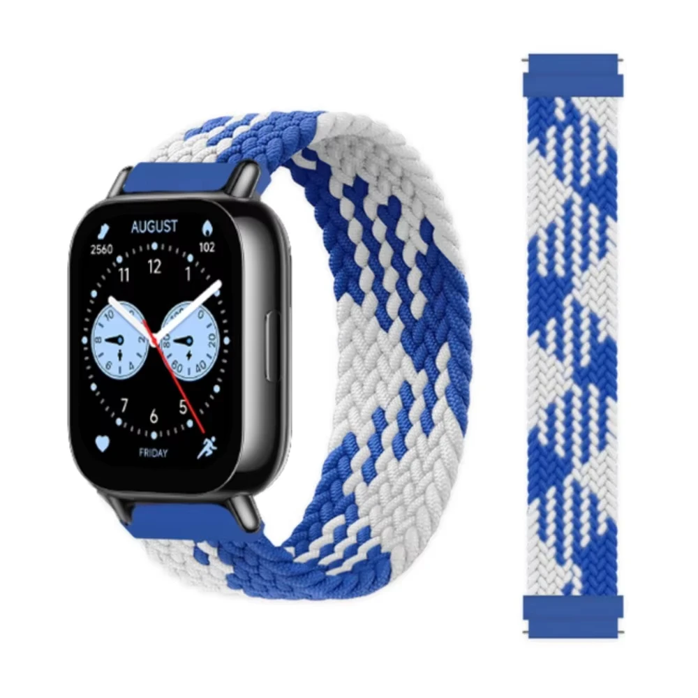 Braided Solo Loop Sport Strap for Smartwatch - 22mm Replaceable Bracelet Strap