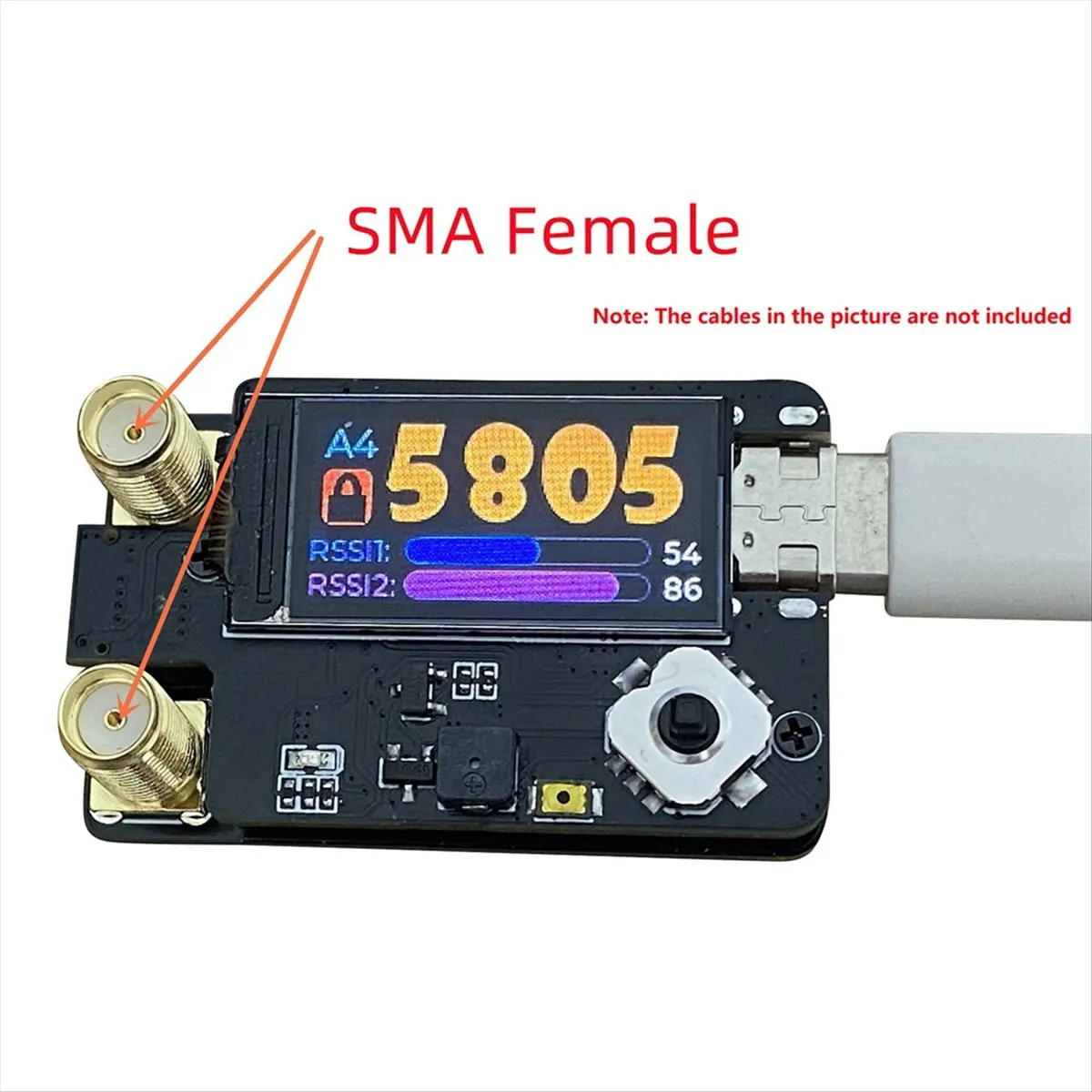 A23G RX5808 4.9G 5.8G 6.1G PLUS SKYZONE/Fatshark/DJI V1 V2 안경용 듀얼 안테나 수신기 모듈, SMA 암 커넥터