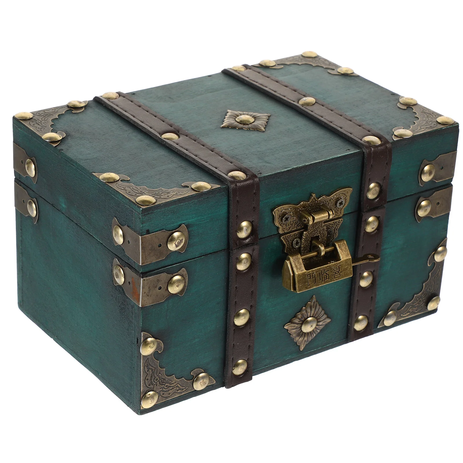 

Wooden Treasure Chest Decorative Storage Wooden Chest Box Lock And Lids Vintage Style Trunks Jewelry Keepsakes Coin Collection