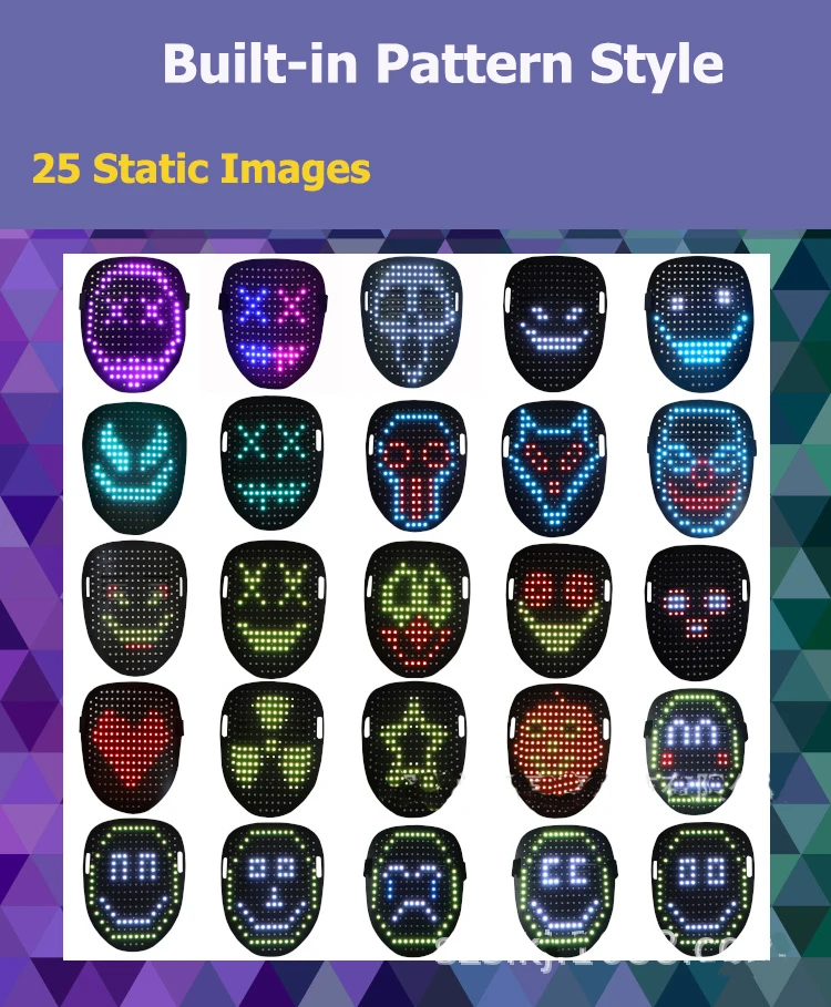 Luminous LED Mask Gesture Sensing Face Chang Glowing Mask Halloween Christmas Carnival Festival DJ Party Cosplay Supplies