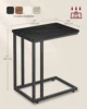 VASAGLE End Table, C Shaped TV Tray with Metal Frame Rolling Casters for Coffee Laptop Mobile Tablet, Industrial Side Table 6