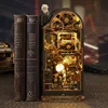 DIY Book Nook Shelf Insert Kits Mechanical World Cottage Wooden Miniature Model Kit Handmade Bookend Bookshelf Friends Gifts 3