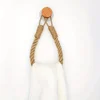 Hemp rope tissue holder, solid wood rope weaving, towel storage rack, creative wall-mounted toilet paper holder 4