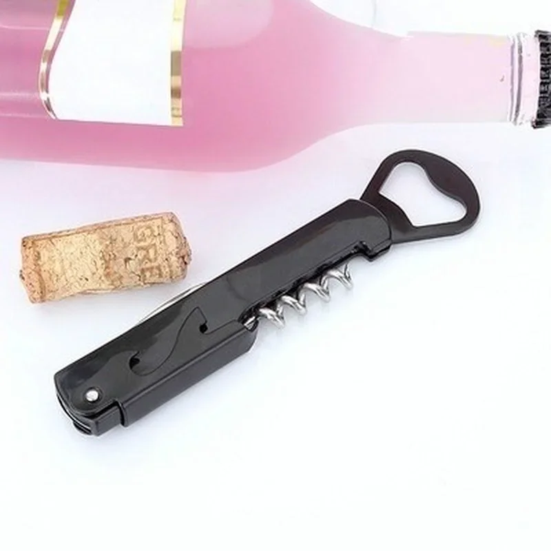 1Pcs Steel Metal With Plastic Handle Home Party Multifunctional Wine Opener Beer Bottle Cap Opener Corkscrew Corkscrew Stainless