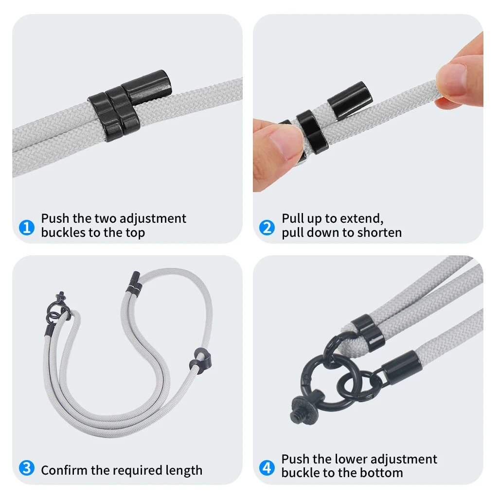 Universelles Telefon-Lanyard mit Clip, verbessertes Anti-Drop-Anti-Verlust-Lanyard, verstellbarer Hals-/Crossbody-Gurt für alle Handyhüllen – Detail 9