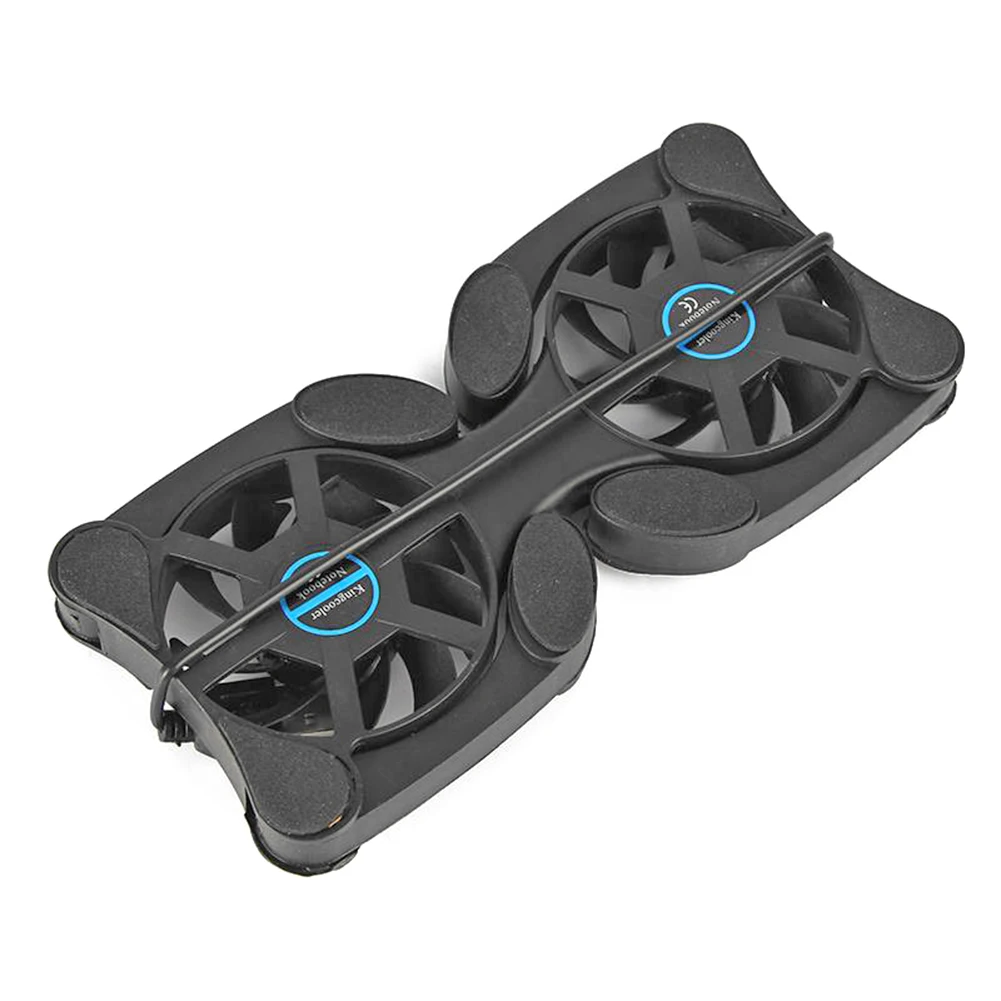Compact USB-Powered Dual Fan Laptop Cooling Pad