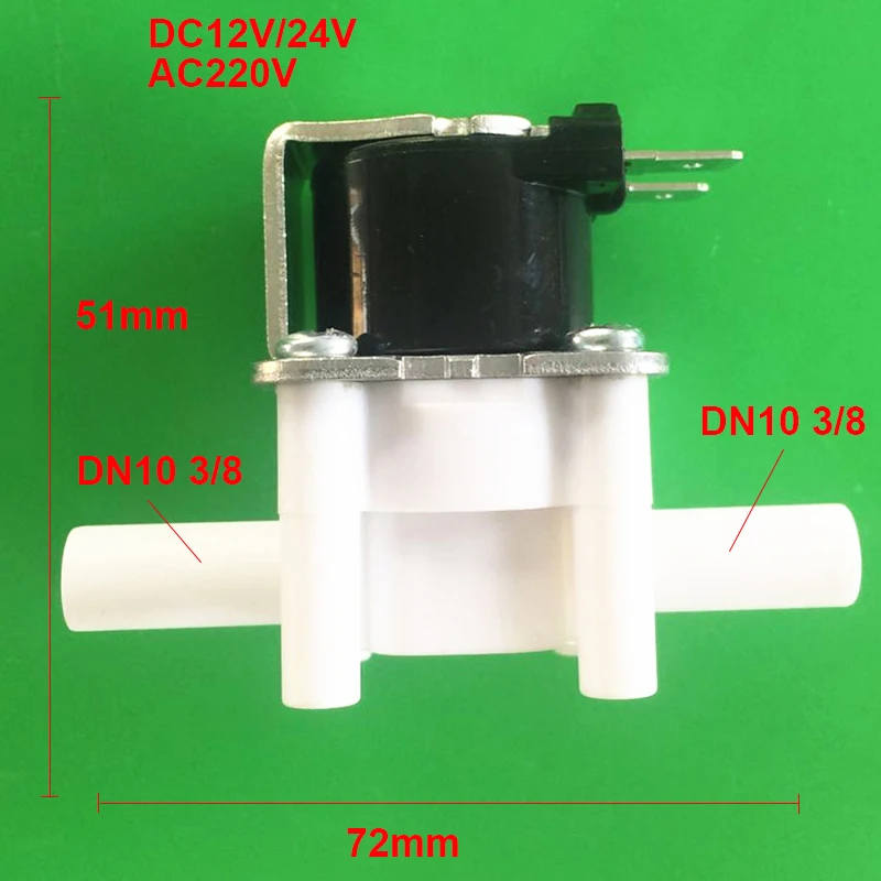 

Solenoid Valve Plastic Water Valve Quick Plug Valve Suitable for Water Purifier Water Dispenser DN10 3/8"