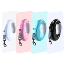 Dog Cat Puppy Traction Rope Automatic Retractable Extending Leads Belt Leash Led Light Shine Walking Running New Durable Relaxed