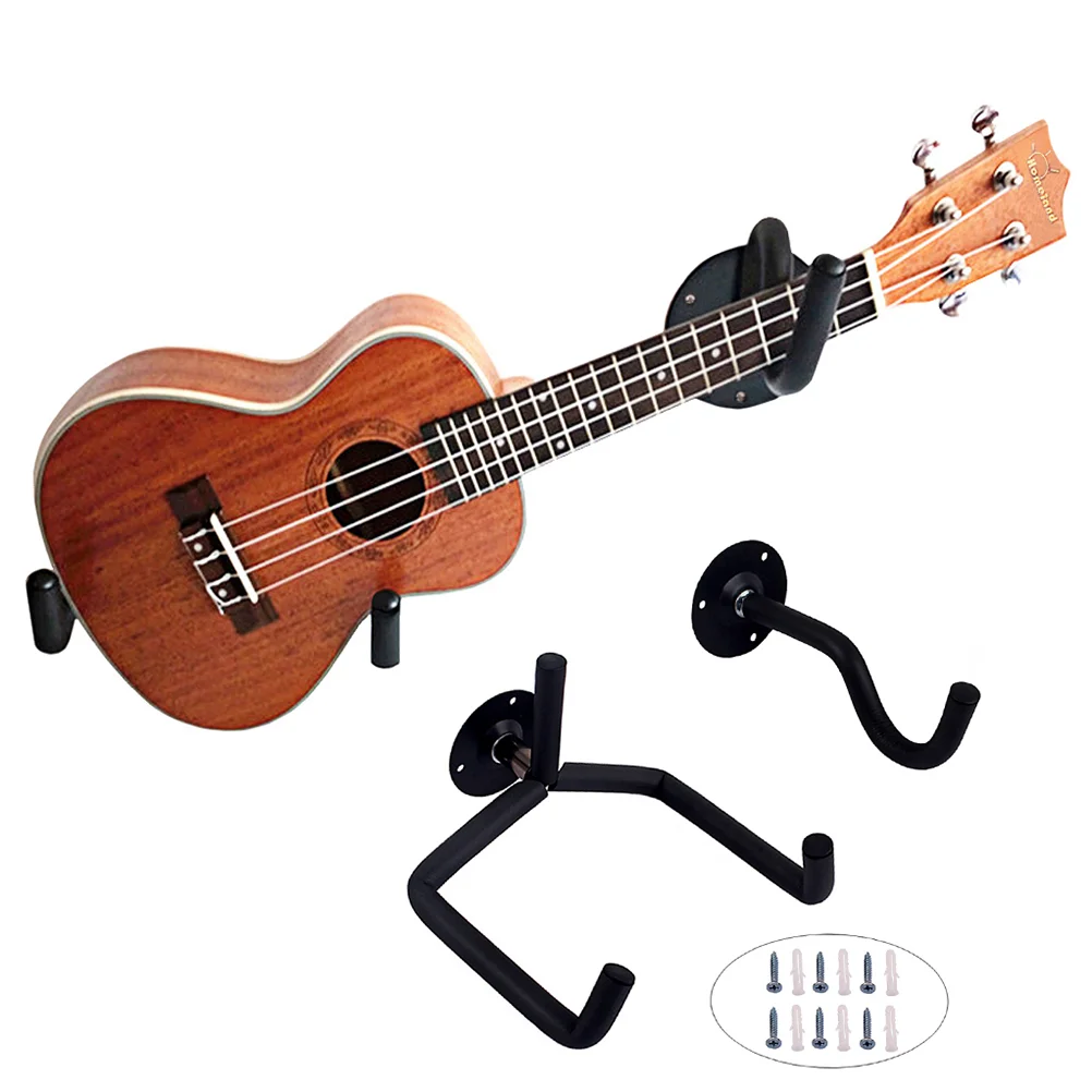 2PCS Guitar Wall Mount Hanger Metal Guitar Wall Hook Holder Stand Bass Electric Guitar Horizontal Display Hook Rack Guitar