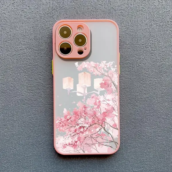Rosa Pfirsichblüten Handyhülle für iPhone 17 15 14 13 12 Pro Max Mini 11 16 14 Plus XR XS X 15 Plus Blumen Rückseite Schutzhülle – Detail 4