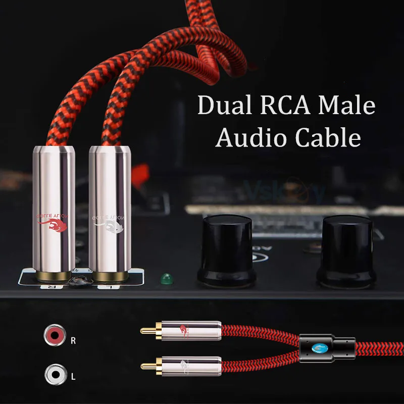 Preffair Audiophiles, cavo RCA da 2 RCA maschio