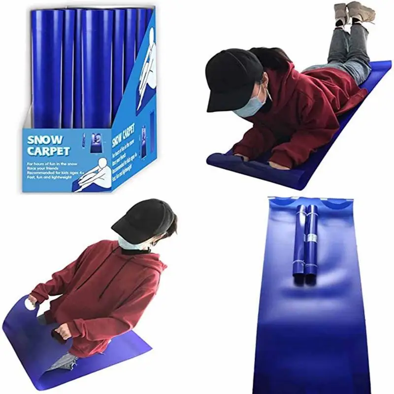 Snow Sled Flying Carpet Roll Up Snow Sled Snowboard Sledding Equipment Lightweight Outdoor Slider Mat For Kids