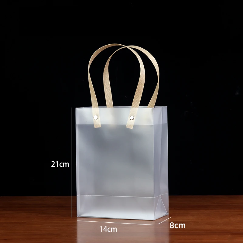 56 bolsas de regalo de PVC transparente, bolsas de regalo de plástico  transparente con asa, bolsa de compras transparente de PVC transparente