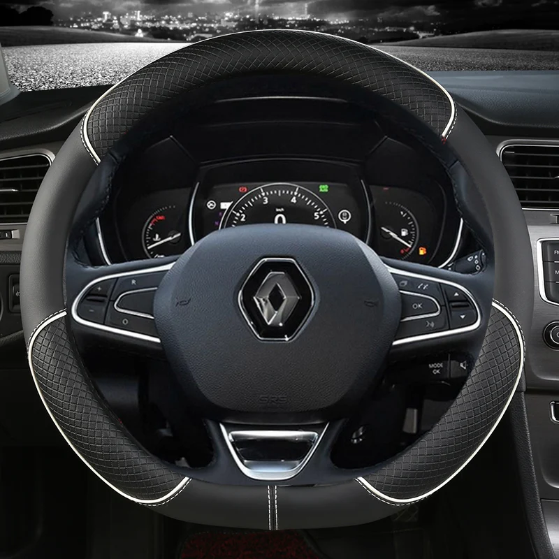 PU Leather Car Steering Wheel Cover For Renault Scenic Clio Laguna 2 3 4 5 Kangoo Fluence Megane Trafic Talisman Twingo Kaptur steering wheel cover