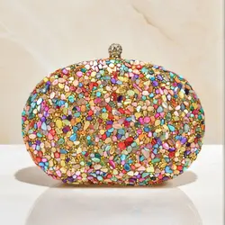 Bohemian Rhinestone - Embellished Evening Bag with Handle (YM9215 COLOR)