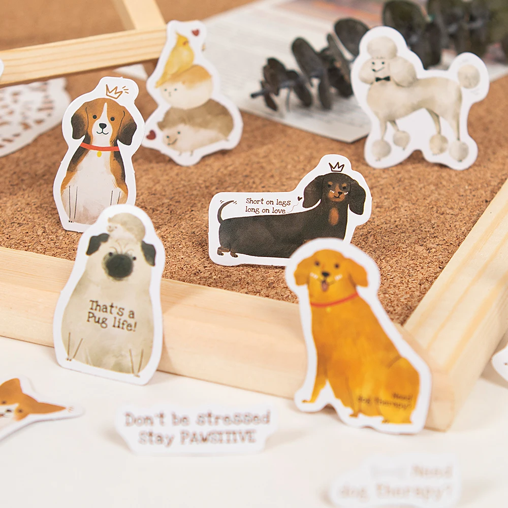 

48box Wolf Dog Husky Dog Puppy Sticker Children Gift Decoration Stationery Scrapbook Handbook Diary Album Mini Kawaii Adhesive