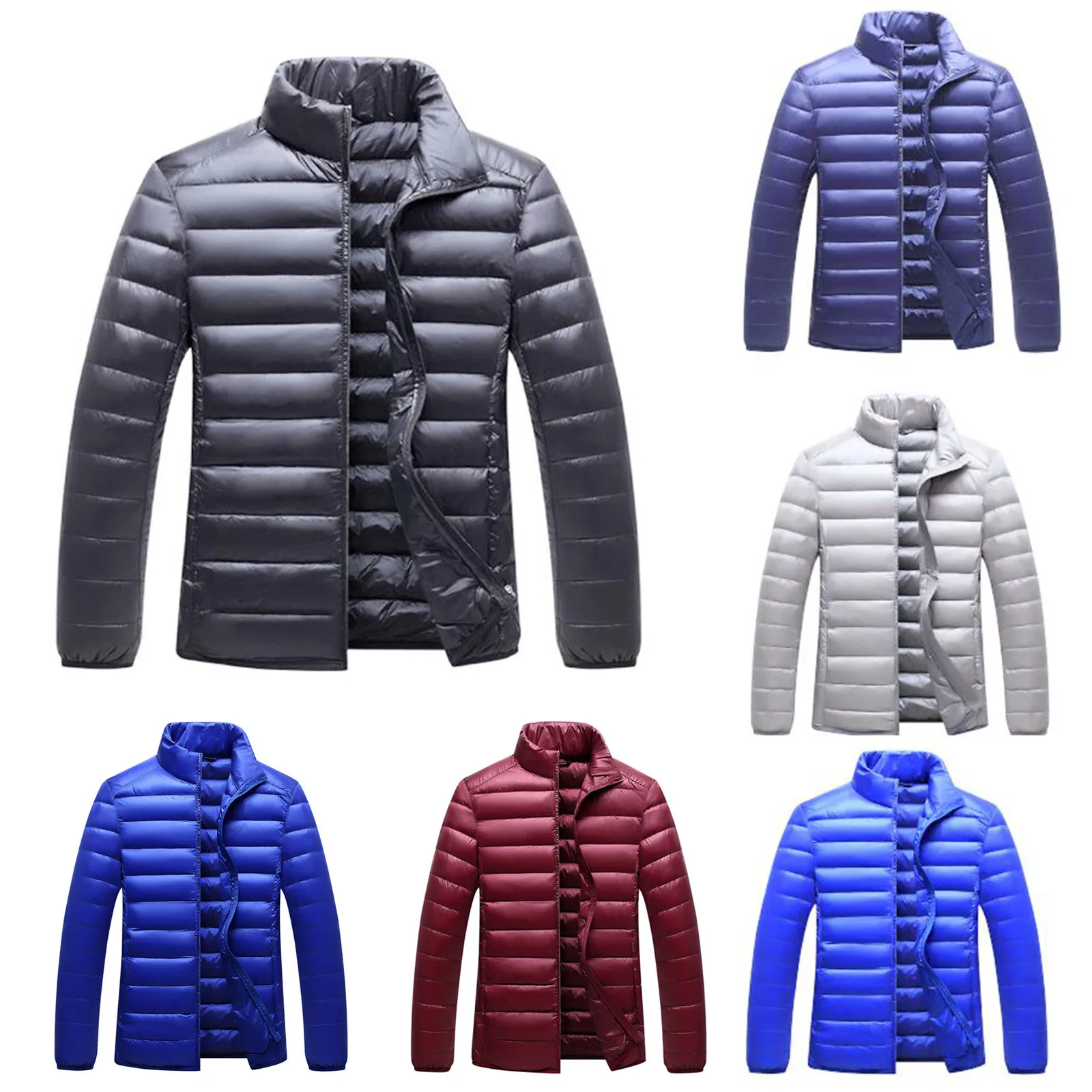 

Autumn Winter Down Jacket Men Casual Stand Collar Ultra Light Parka Coat Portable Outwear Windproof White Duck Down Jacket
