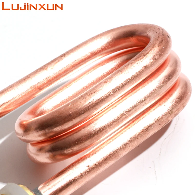 LUJINXUN Immersion Electric Water Heater Red Copper Tube 220V 1200W M12 Thread 75-80mm Tube Length