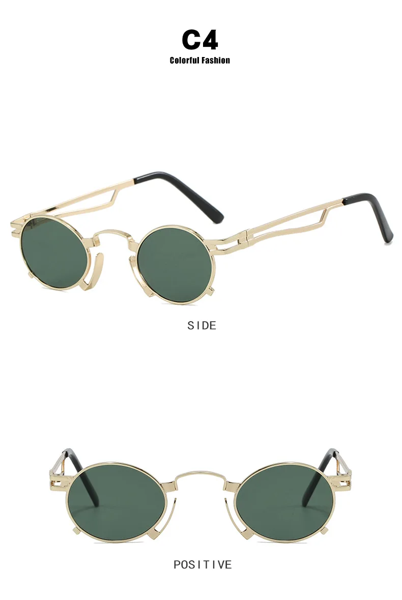 Punk Kleine Metall Runde Rahmen Frauen Sonnenbrille Luxus Marke Designer Männer Sonnenbrille Outdoor Sport Reise Brillen UV400 Unisex – Detail 13
