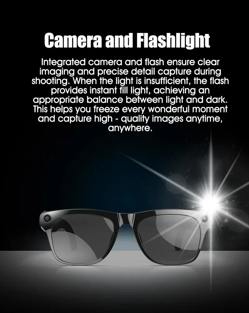 Slimme bril met ai-camera bluetooth-bellen en spraakassistent_voghion.com