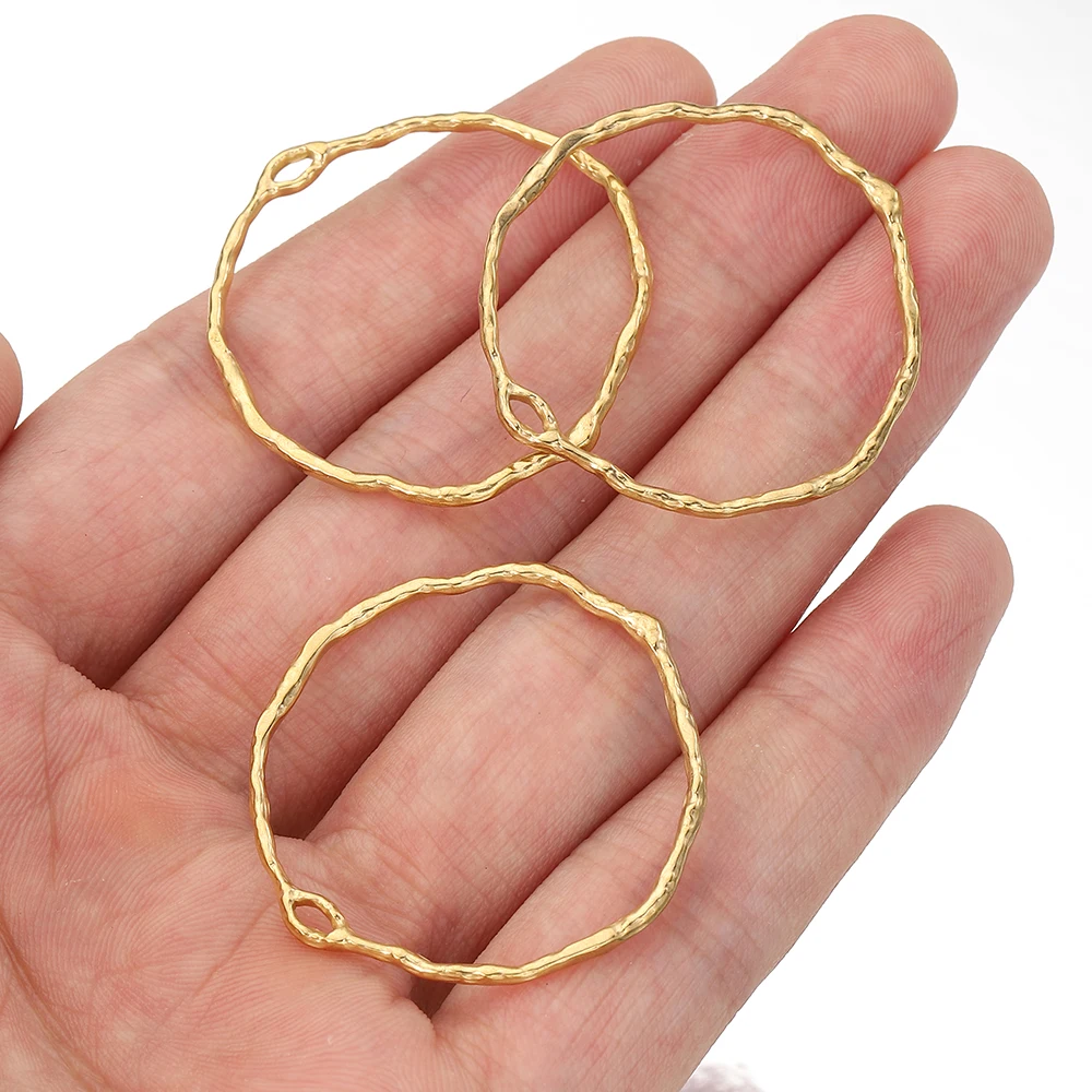 UNICRAFTALE Open achterkant Bezel Hangers Roestvrij Staal Ronde Ringvormige Epoxyhars Hangers Open Achterframes voor Doe-het-zelf UV-Hars Bloem Geperste Sieraden, Roestvrij staal, Stras