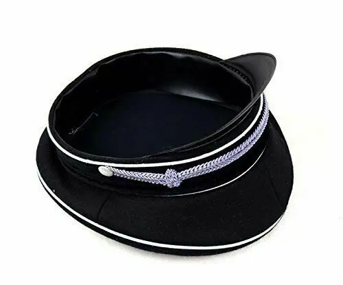 REPRO WWII German Army M32 Officer Visor Hat Military Cap Black Reproduction Military Reenactment WW2