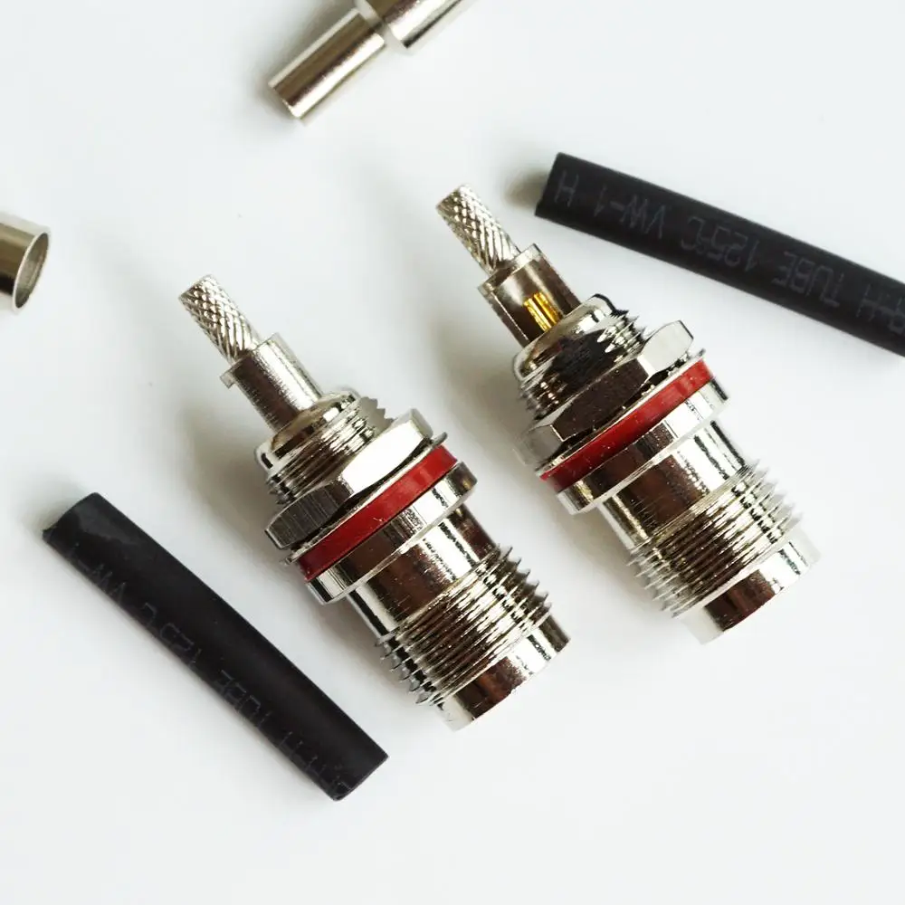 

10X Pcs RF Connector TNC Female Window jack With O-ring Bulkhead Panel Nut Crimp for RG316 RG174 RG179 LMR100 Cable plug