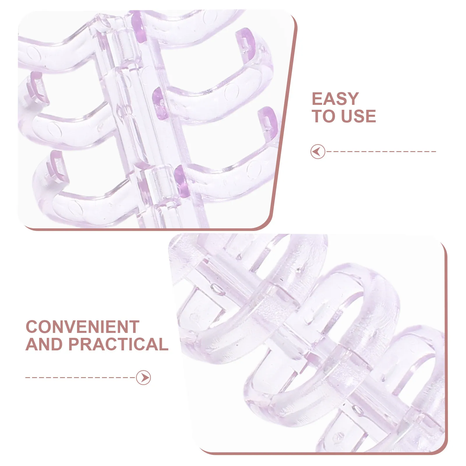 100Pcs 컬러 투명 플라스틱 루스 리프 바인더 링 플래시 카드 소책자 정리함용 5홀 개방형 바인딩 바