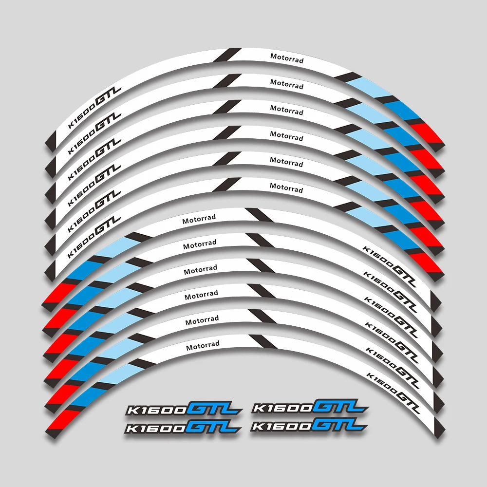 motorcycle accessories Wheels Sticker Reflective Stripe Tape Rim Tire Decorative Decals Set For BMW K1600GTL K 1600GTL k1600 gtl