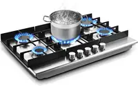 30 inch Gas Cooktop, Gas Stove Top with 5 High Efficiency Burners, Bulit-in Stainless Steel Gas Hob for Kitchen, NG/LPG 1