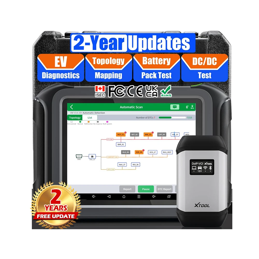 최신 XTOOL D9EV 자동차 진단 도구 & 에너지 자동차 2 in 1 분석기 (..
