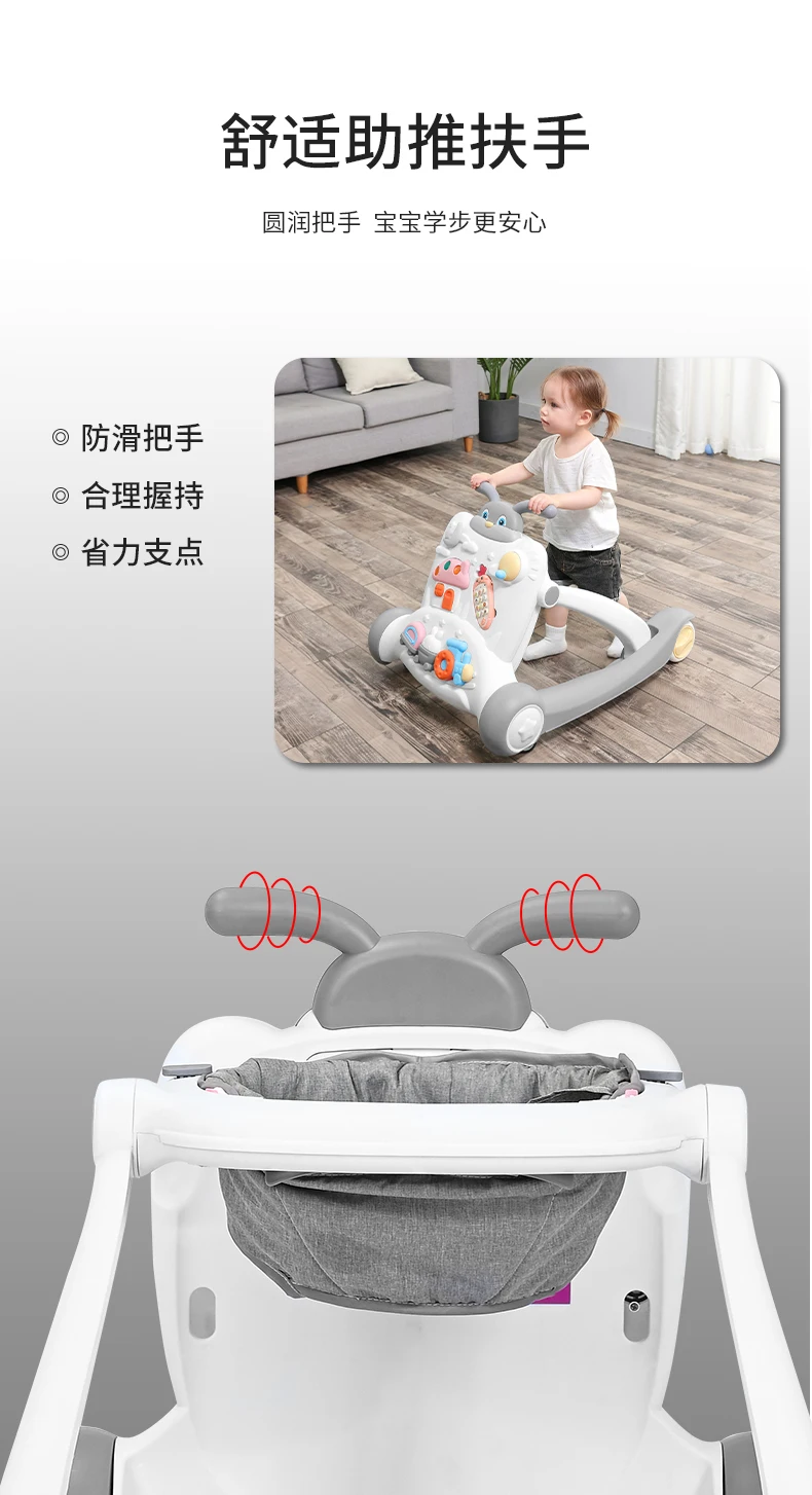 Multifunction Baby Walker Toddler Trolley Baby Stroller Toy Anti Rollover Adjustable Walker Baby Balance Walker 6-24 Months