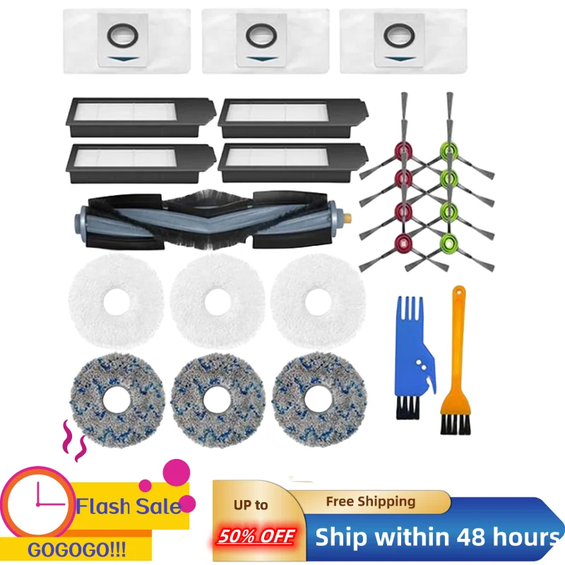 

Vacuum Cleaner Floor Care Replacement Parts Kit for ECOVACS DEEBOT X1 Omni / X1TURBO / X1 Plus Robot Vacuum Cleaner