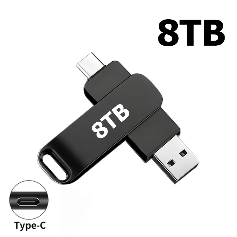 Ultra High-Speed 16TB Waterproof Metal Flash Drive with USB 3.2 & Type-C Connectivity