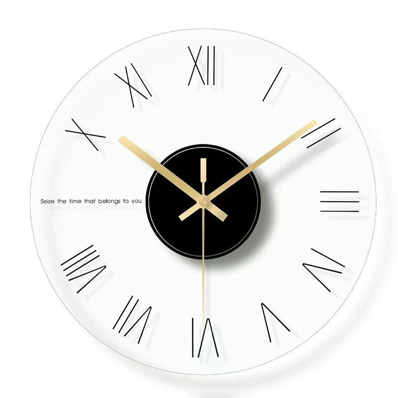 Glass Silent Transparent Clocks Wall Clock D  