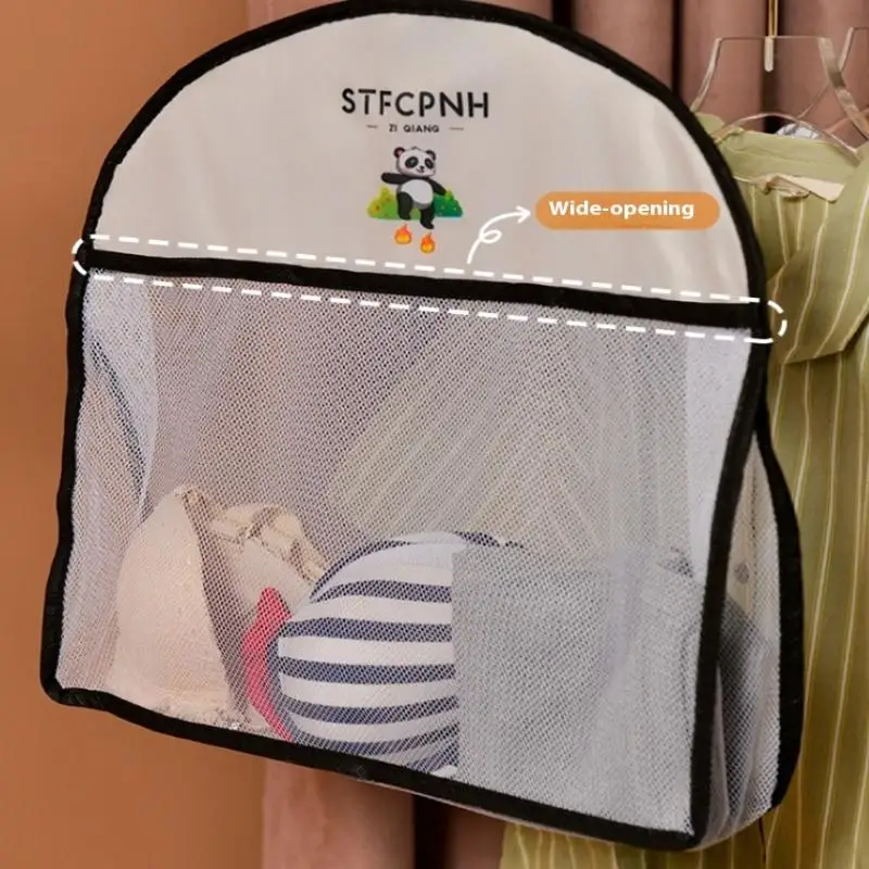 2/3Layer Large Capacity Storage Mesh Bag Underwear Socks Storage Bag Breathable Wardrobe Organizer With Clothes Hanger