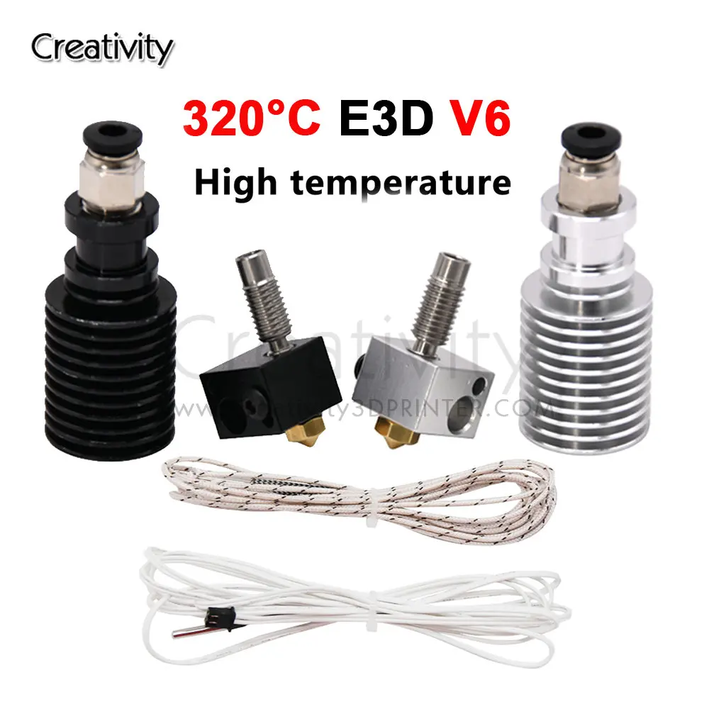 Creativity 3D Printer Parts E3D V6 Hotend Kit High temperature version 320 degrees J-head extruder 12/24V 0.4/1.75mm Hot End