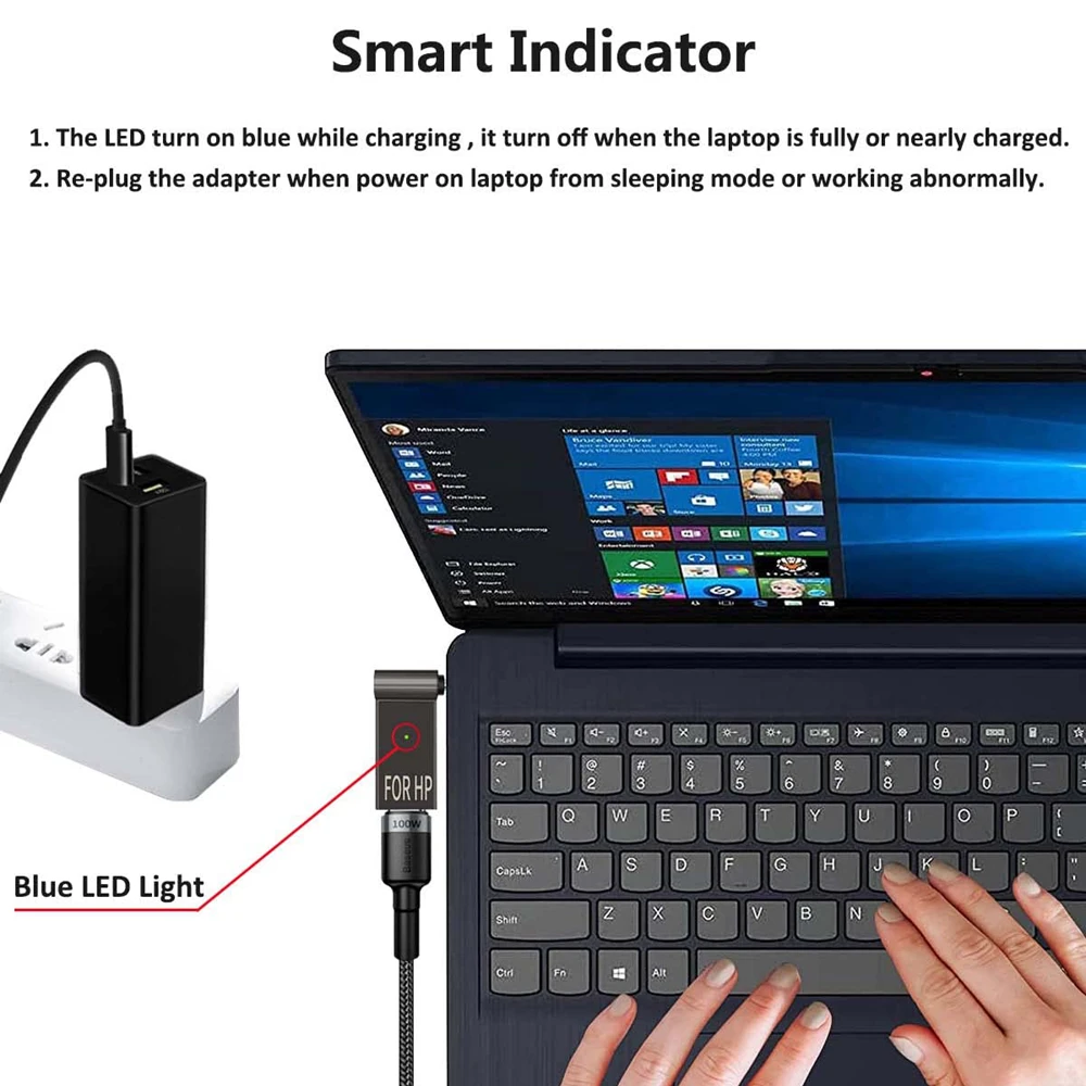 Adaptador de Carregador Portátil Tipo-c Fêmea para dc Masculino Jack Plug de Conversão para hp Dell Notebook pd 100w 5a Charge Converter - Imagem 5