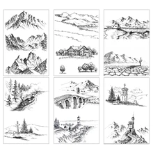 

Landscape/Bridge/Shore/Tree Clear Stamps Scrapbooking Crafts Decorate Photo Album Embossing Cards Making Clear Stamps New