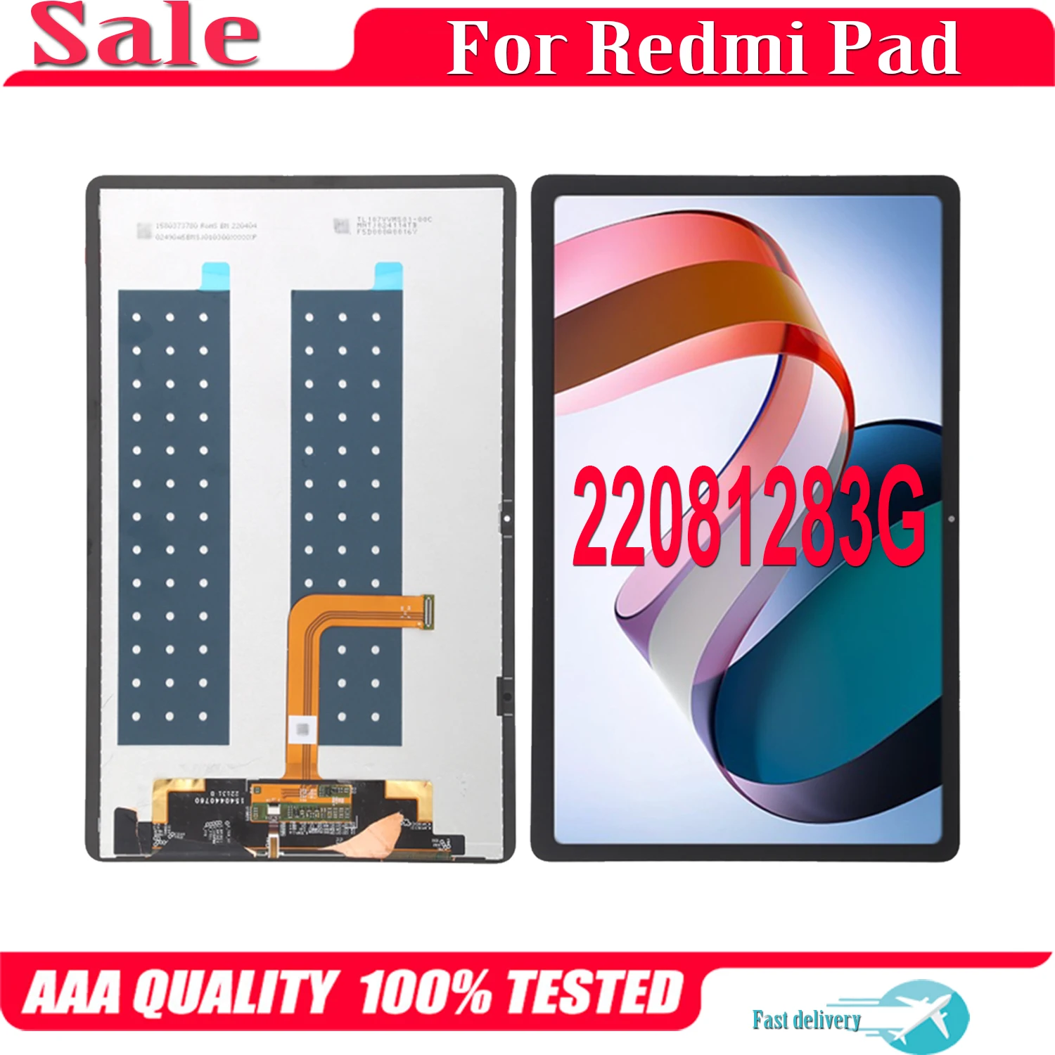 Substituição da Tela Sensível ao Toque para Xiaomi Redmi Pad Display Lcd Montagem Digitalizador 10.61 Polegada 22081283g