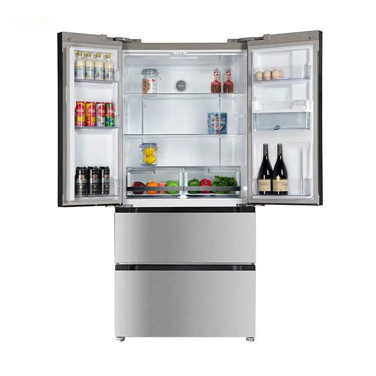 French Four Door Refrigerator With Water Dispenser Air Cooled Frost Free Large Capacity Household Fridge