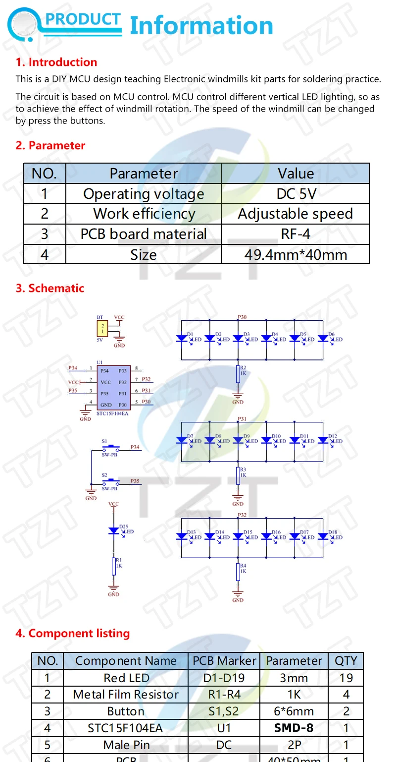 1/3-teiliges DIY-Kit, elektronisches Windmühlen-Set, DC 5 V, lustiges DIY-Set zum Löten, elektronisches DIY-Kit – Detail 1