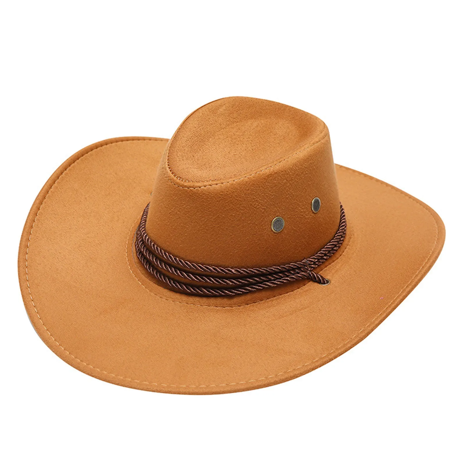 Men Travel Sun Visor Wide Brim Casual Horse Riding Western Cowboy Hat Cap Summer