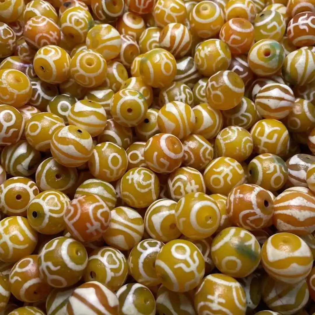 

1157 Pcs/Lot Topaz Chalcedony Dzi Delicate Beads Pulp Old-fashioned Totem Hot Sale Class B Quality Agate