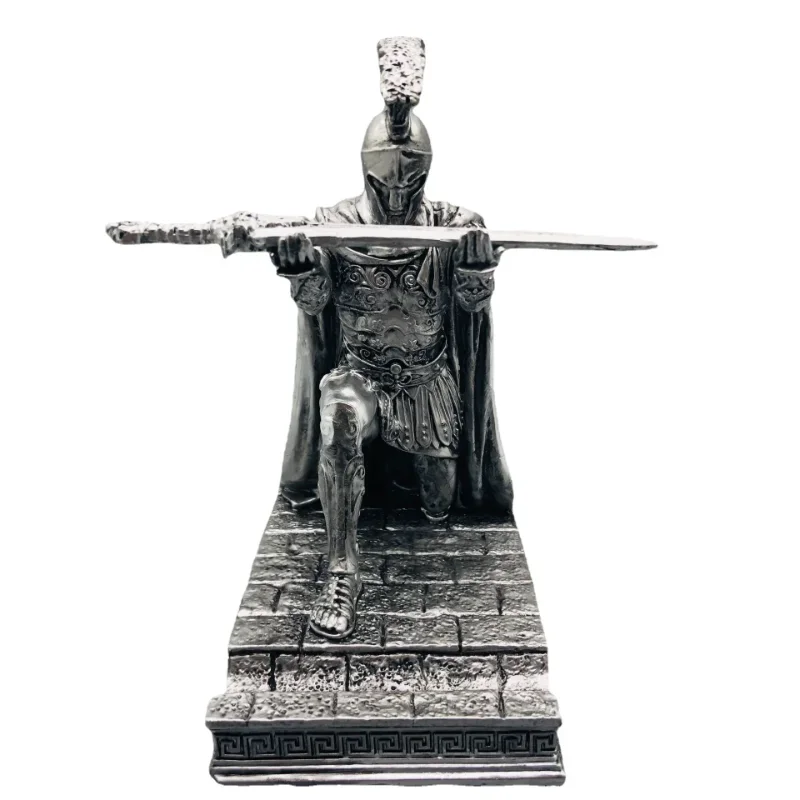 Knight Pen and Phone Holder Executive Soldier Figurine Pencil Stand Office Accessories Desk Organizer
