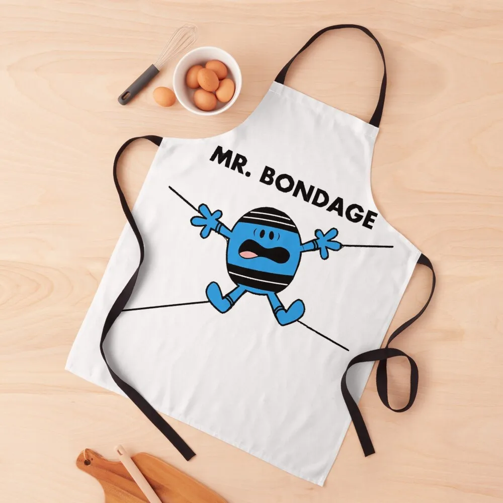 

Mr Bondage Apron Trim Cloth Household Items Kitchen painting man chef uniform Apron